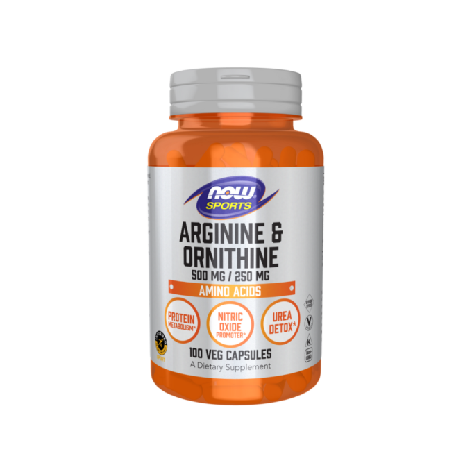 Аминокислота L-Аргинин + L-Орнитин NOW FOODS Arginine + Ornithine 100 капсул NS28660