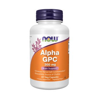 L-альфа-глицерилфосфорилхолин Alpha GPC NOW FOODS 300 мг, 60 капсул